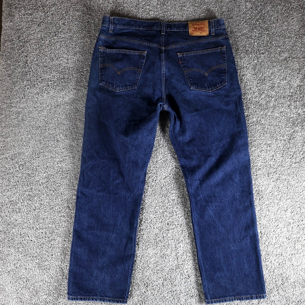 Vintage 1999 Levi's 505 Men's 42x32 Dark Wash Regular Fit Straight Leg Jeans